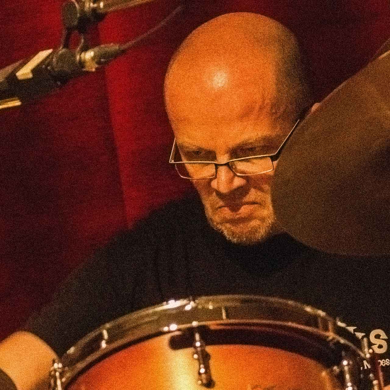 Michael Pape plays drums